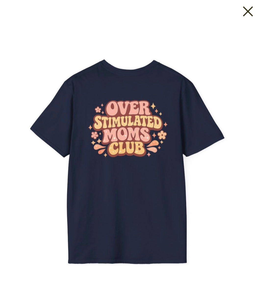 Overstimulated Moms Club T-Shirt – Cute Pink Retro Logo