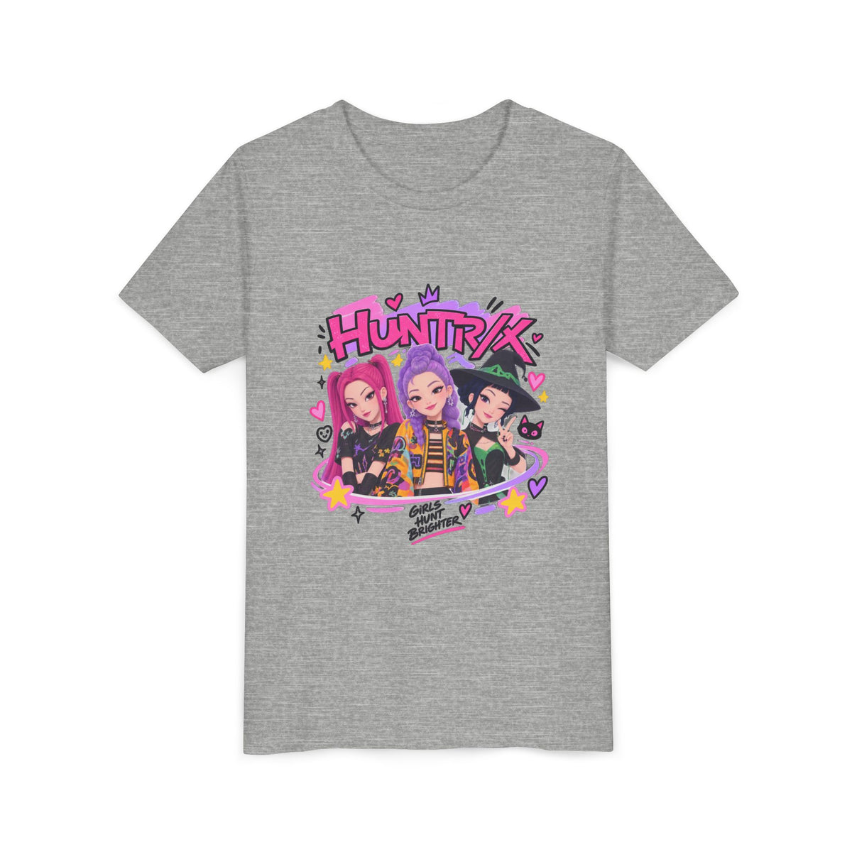 Youth Tee — 'HUNTRK' Colorful Girl Squad Graphic