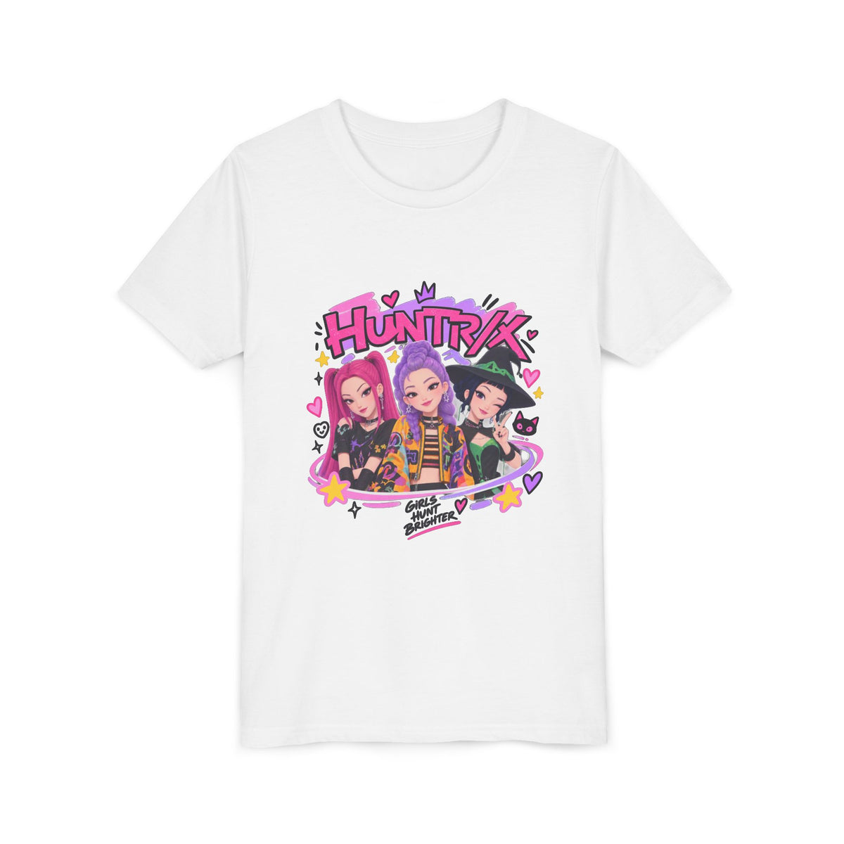 Youth Tee — 'HUNTRK' Colorful Girl Squad Graphic