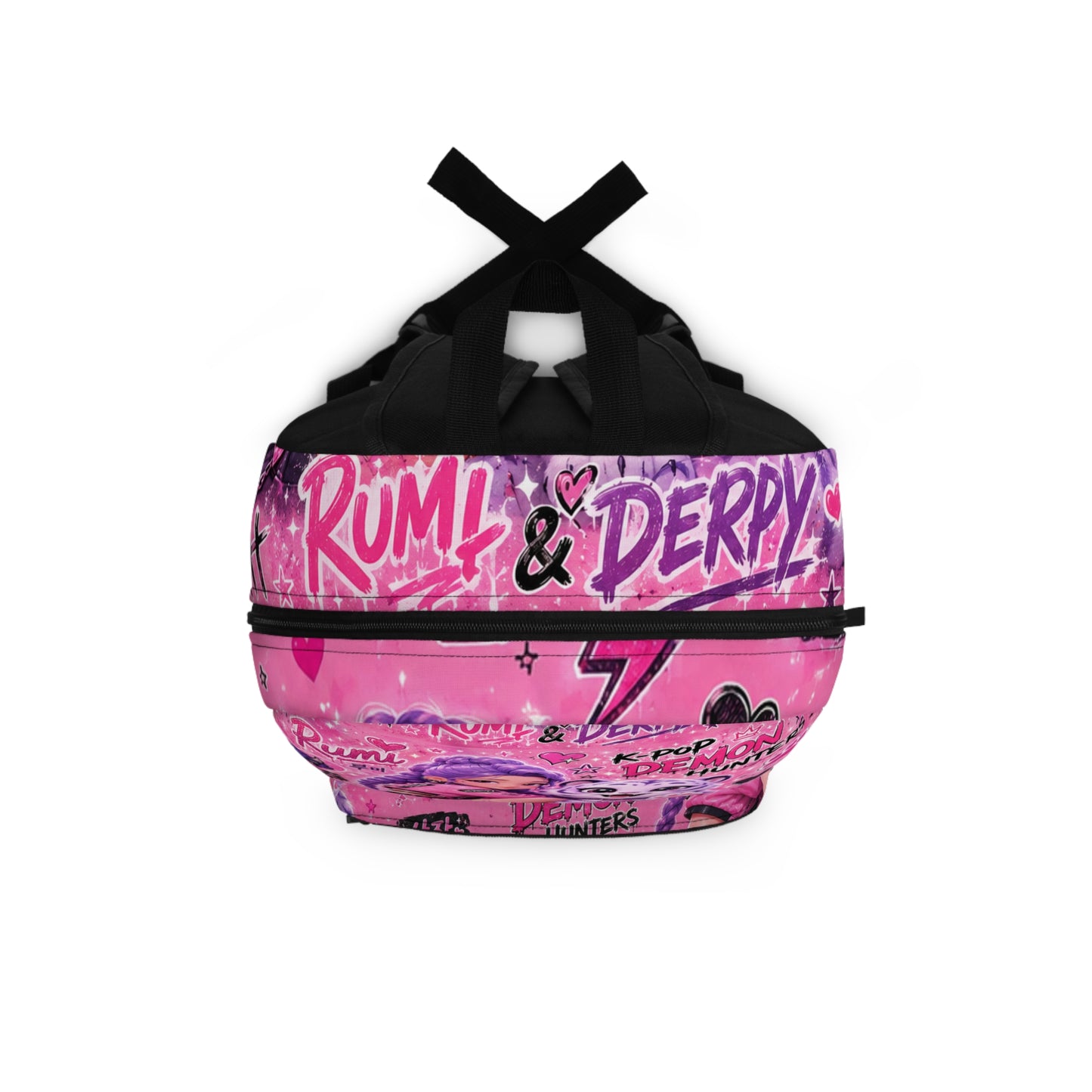 Pink K-Pop Demon Hunter Backpack — Rumi & Derpy
