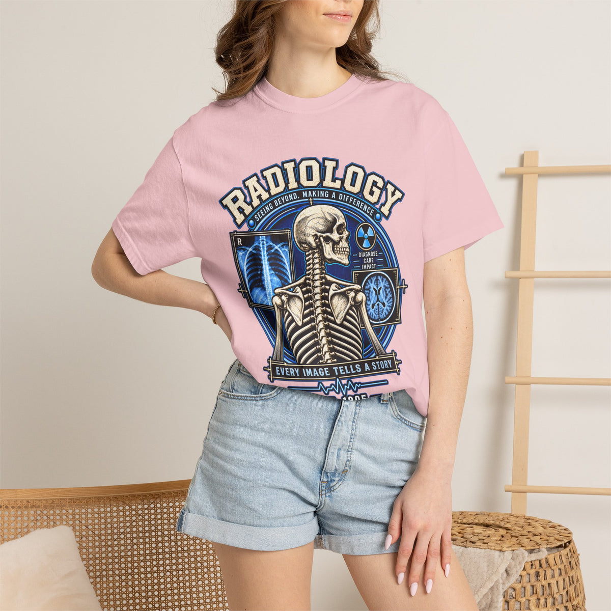Radiology Tee – 'Radiology: Every Image Tells a Story' Medical X‑Ray Skull T-Shirt