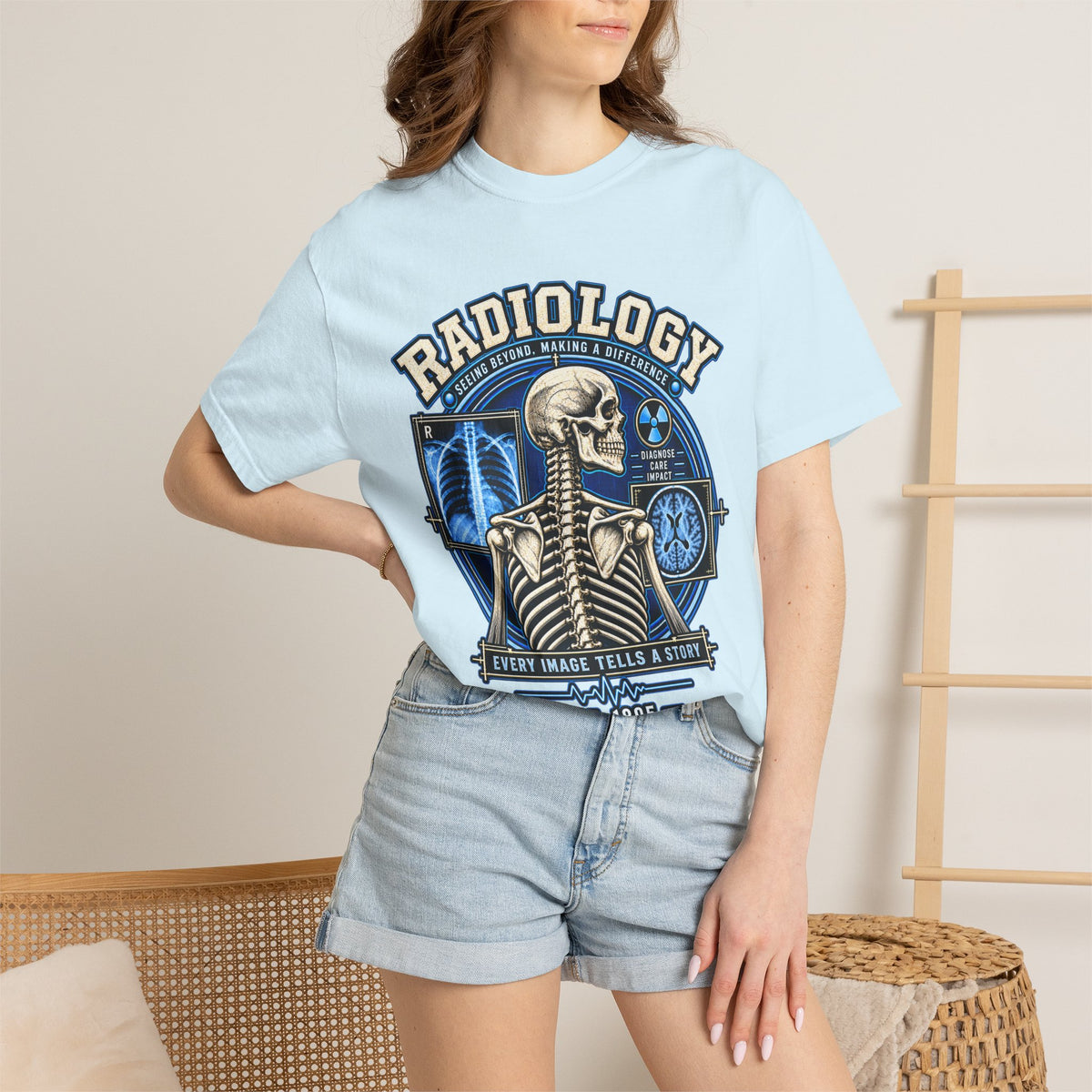 Radiology Tee – 'Radiology: Every Image Tells a Story' Medical X‑Ray Skull T-Shirt
