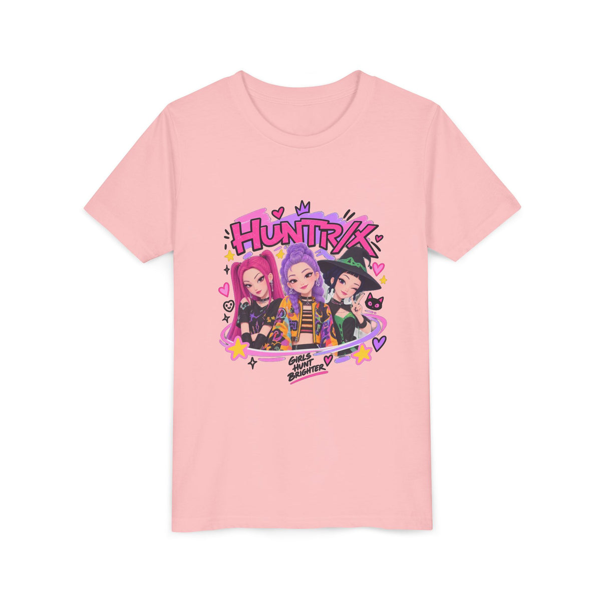 Youth Tee — 'HUNTRK' Colorful Girl Squad Graphic