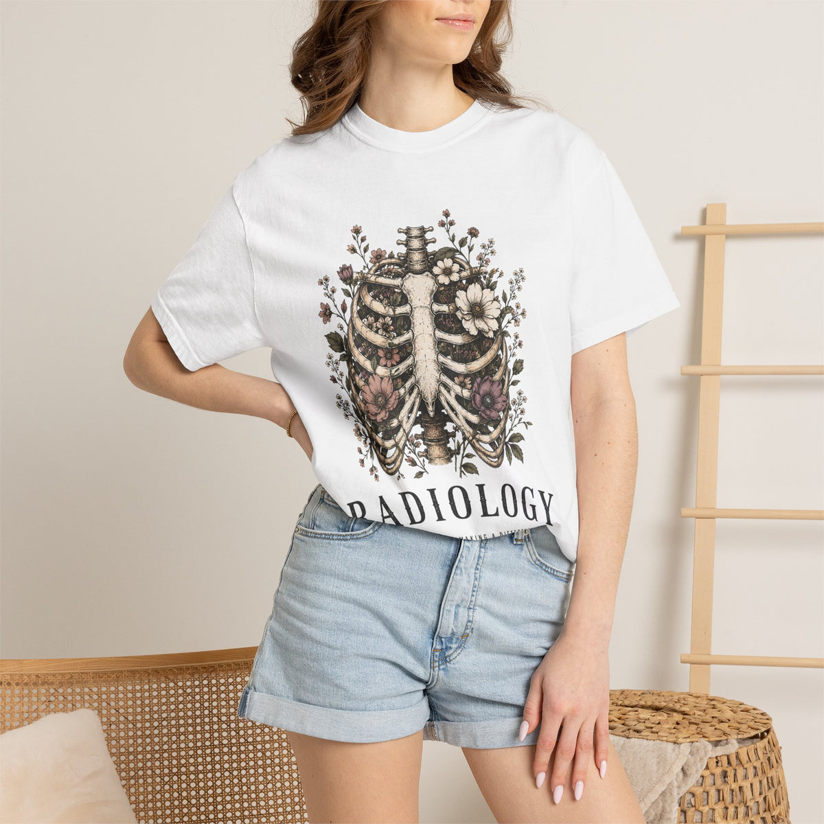 Radiology Floral Ribcage T-Shirt