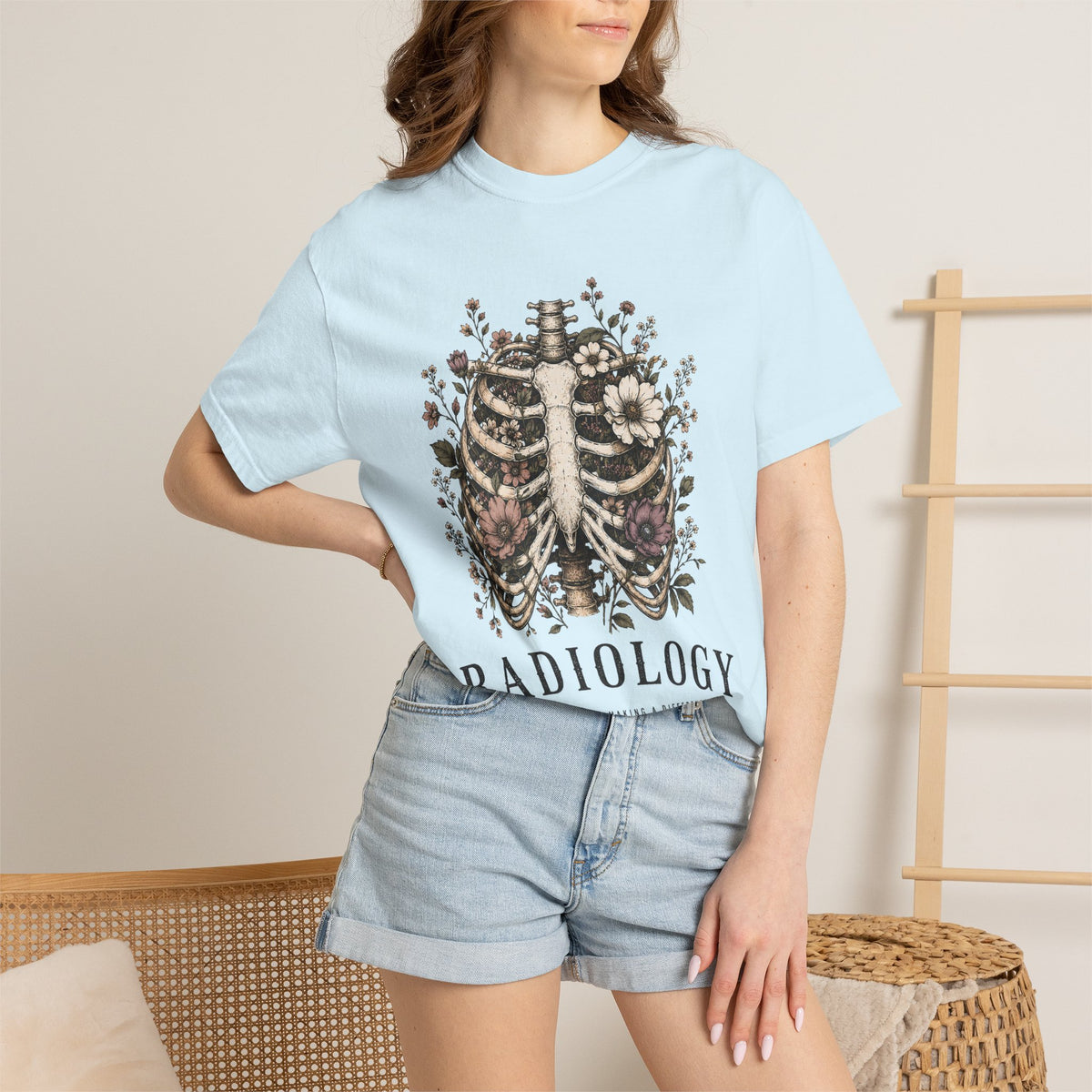 Radiology Floral Ribcage T-Shirt