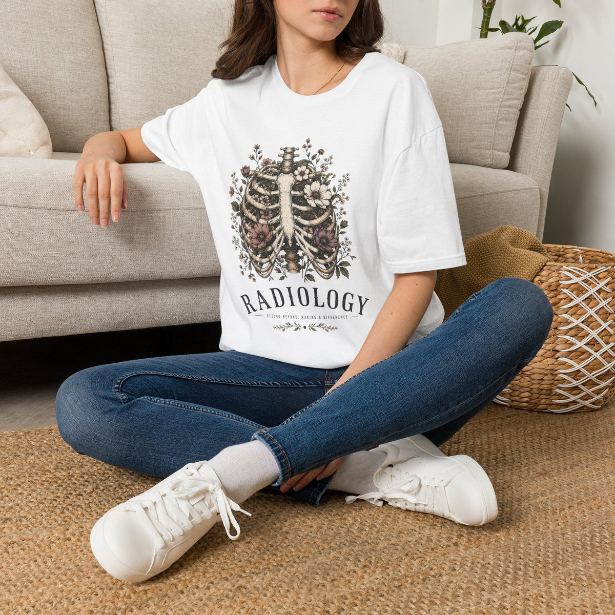 Radiology Floral Ribcage T-Shirt