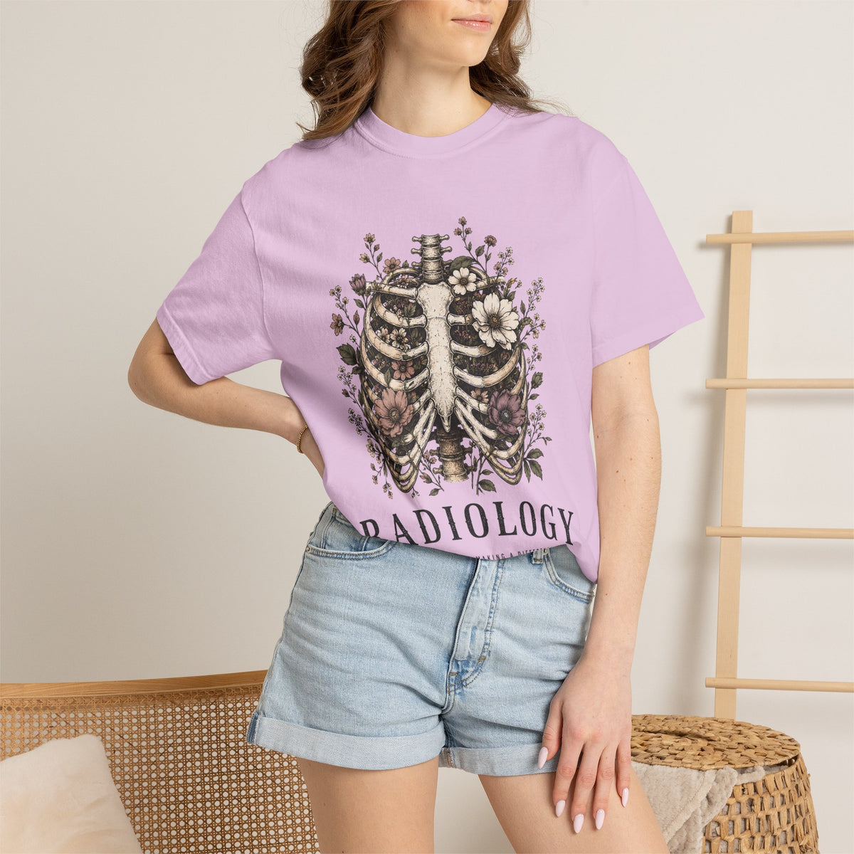 Radiology Floral Ribcage T-Shirt