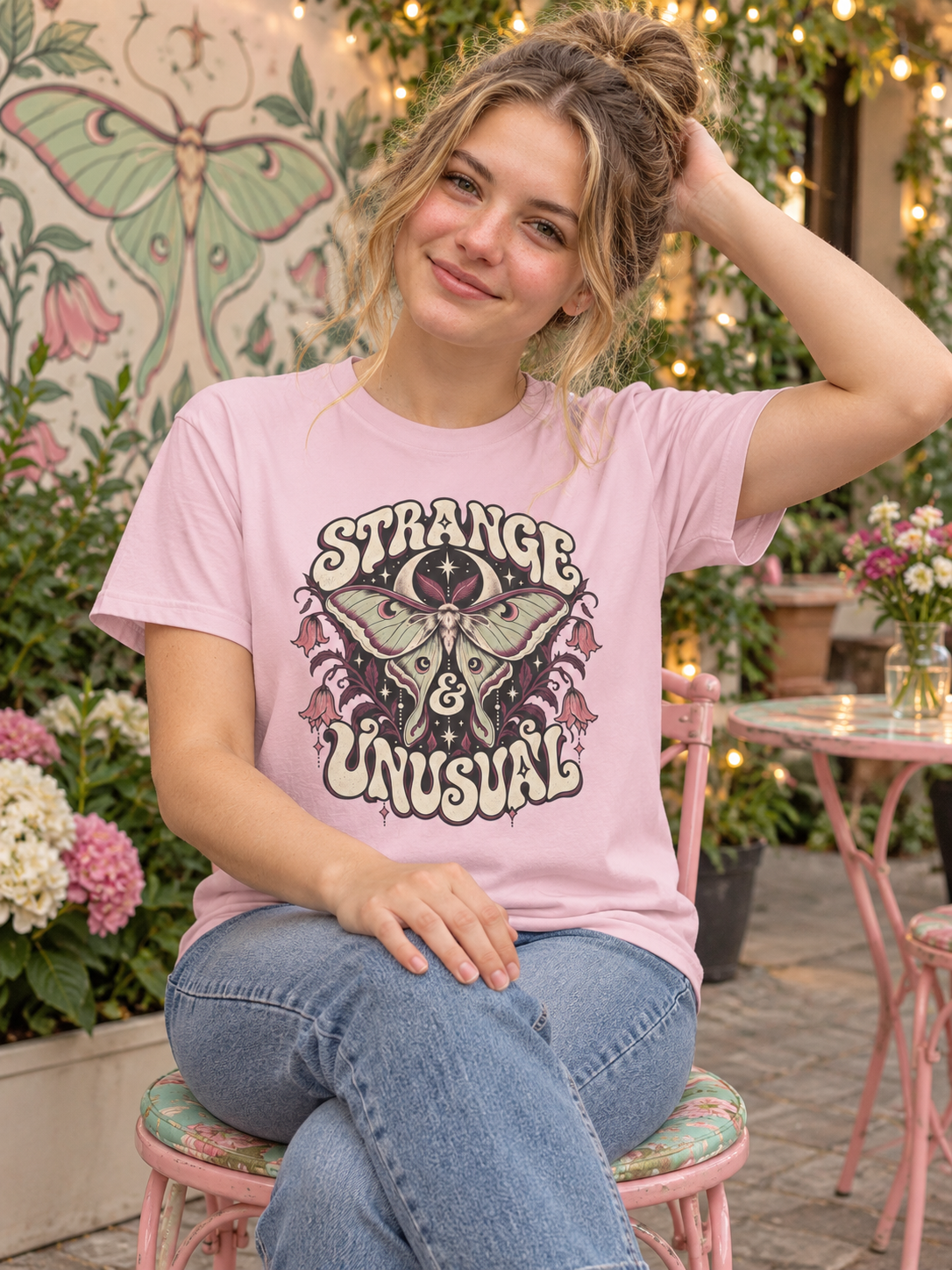 Vintage Moth 'Strange & Unusual' T-Shirt