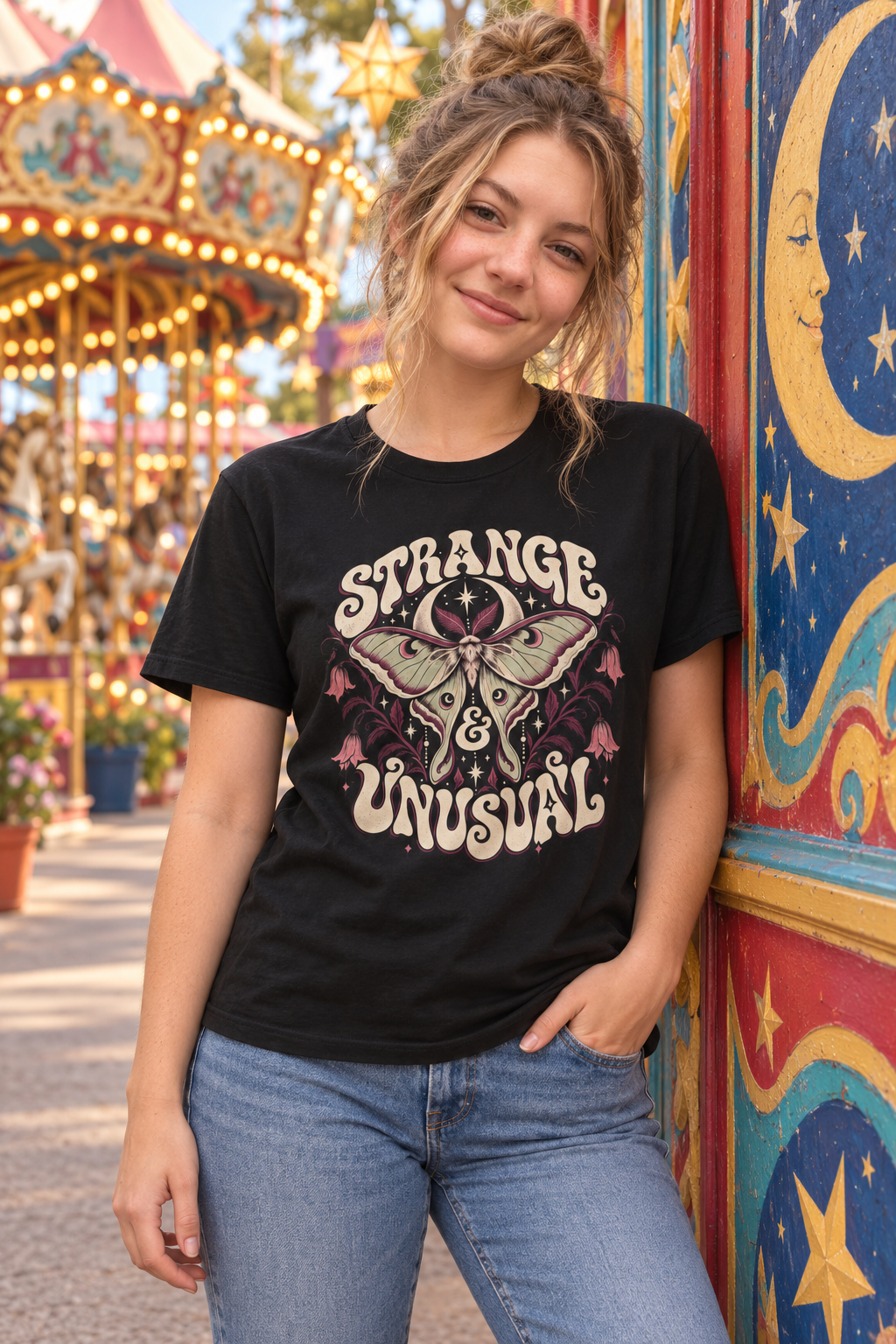 Vintage Moth 'Strange & Unusual' T-Shirt