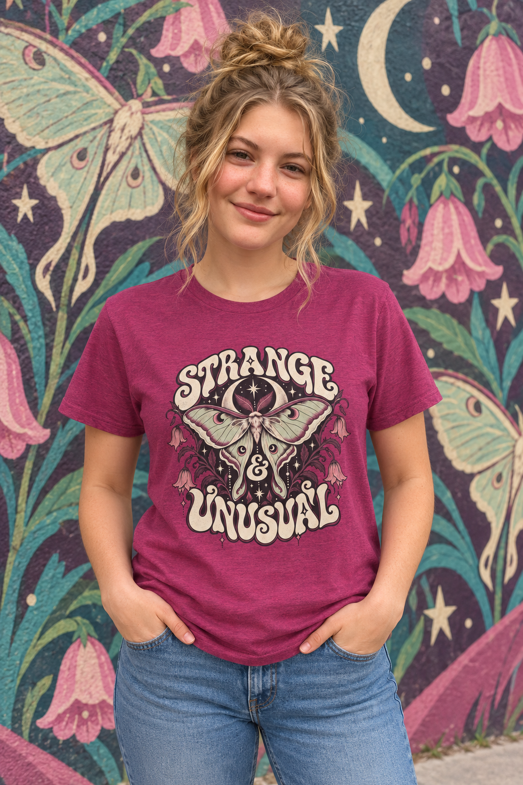 Vintage Moth 'Strange & Unusual' T-Shirt