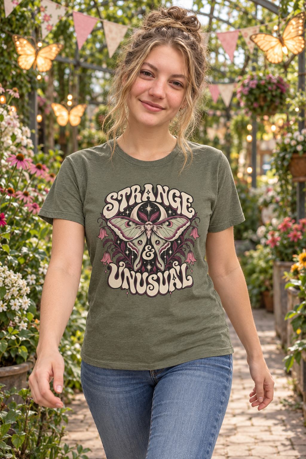 Vintage Moth 'Strange & Unusual' T-Shirt