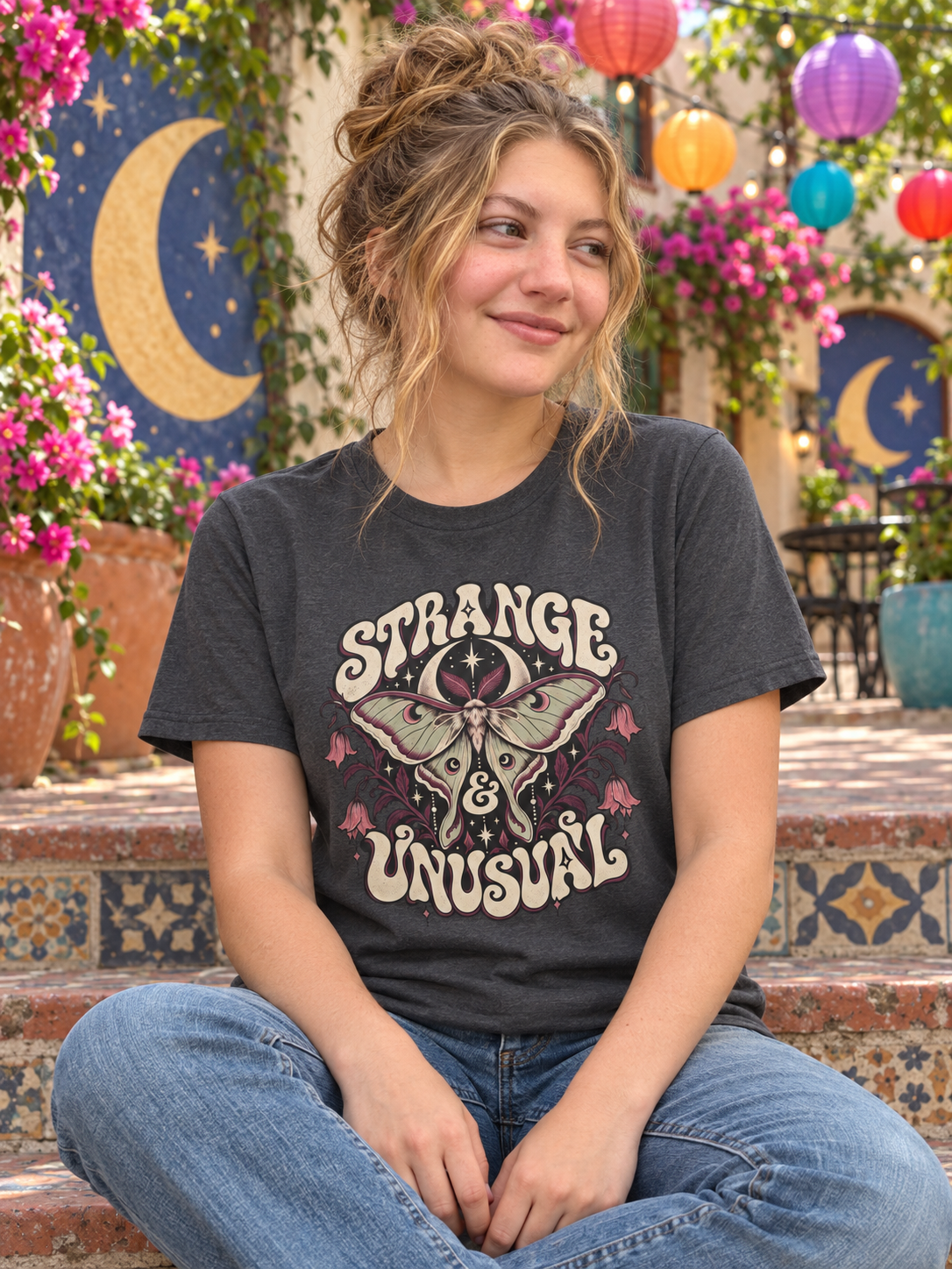 Vintage Moth 'Strange & Unusual' T-Shirt