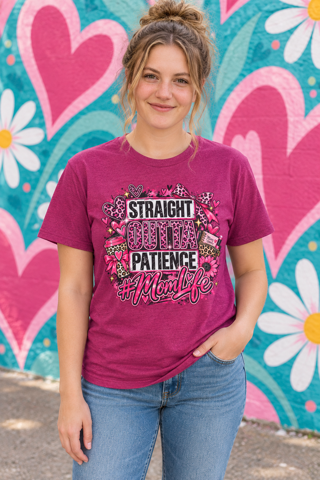 T-Shirt — “Straight Outta Patience #MomLife” Funny Mom Graphic Tee