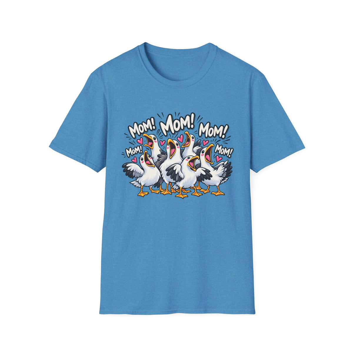 Mom! Mom! Pelican Cartoon T-Shirt — Funny Mom Birds Graphic Tee