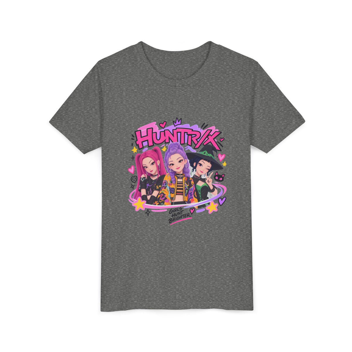 Youth Tee — 'HUNTRK' Colorful Girl Squad Graphic