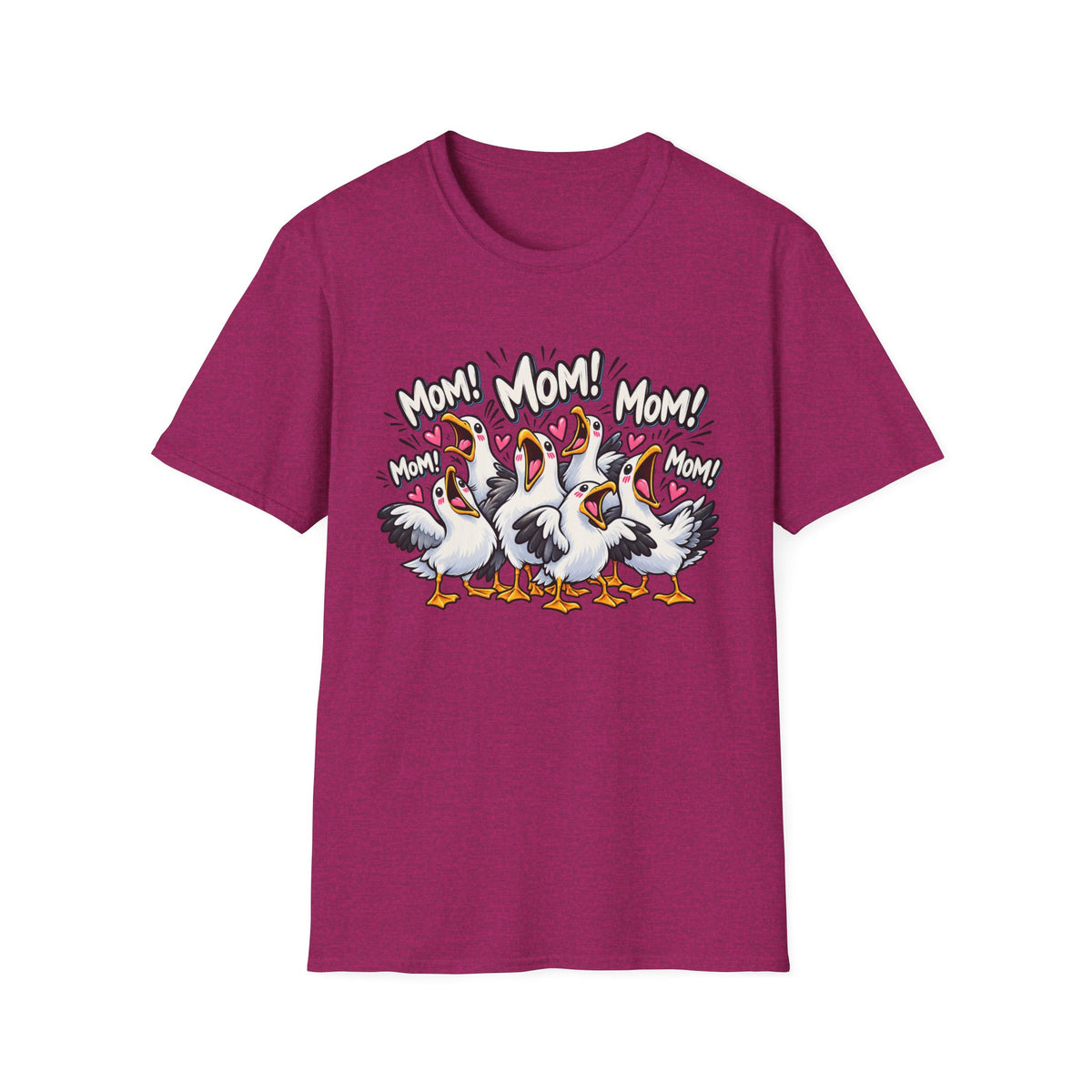 Mom! Mom! Pelican Cartoon T-Shirt — Funny Mom Birds Graphic Tee