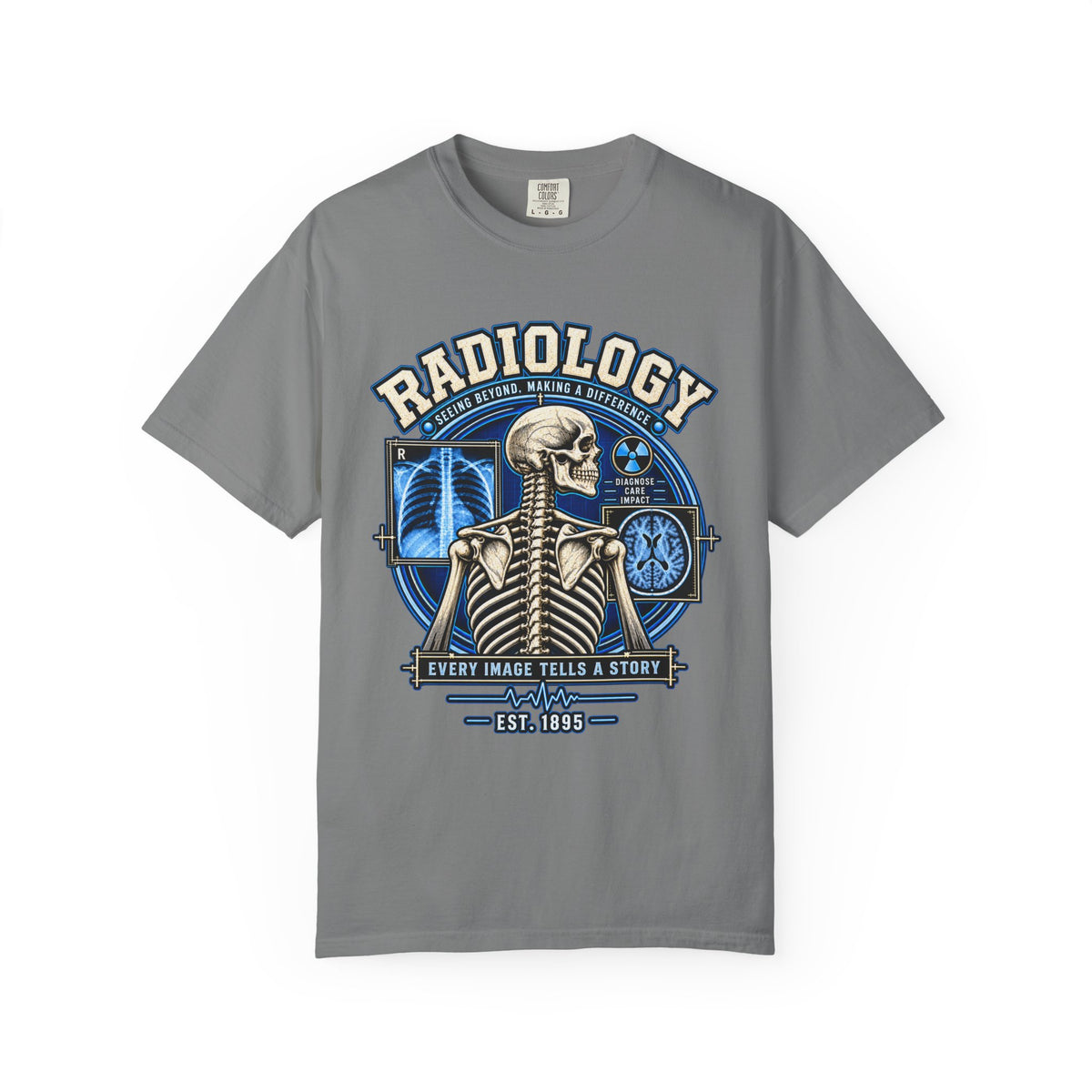 Radiology Tee – 'Radiology: Every Image Tells a Story' Medical X‑Ray Skull T-Shirt