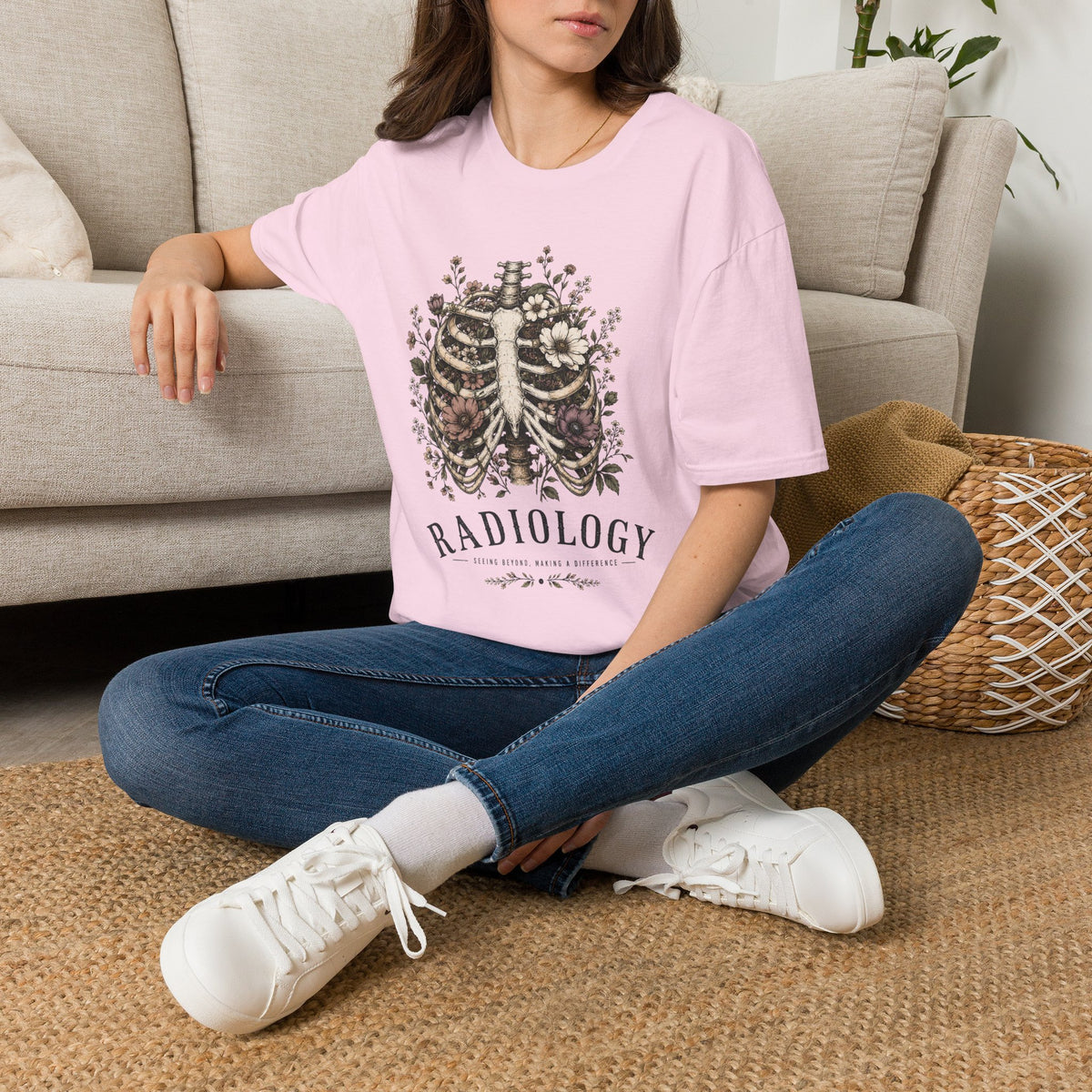Radiology Floral Ribcage T-Shirt