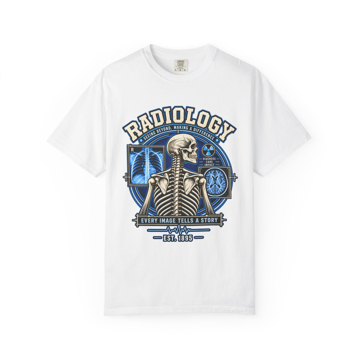 Radiology Tee – 'Radiology: Every Image Tells a Story' Medical X‑Ray Skull T-Shirt