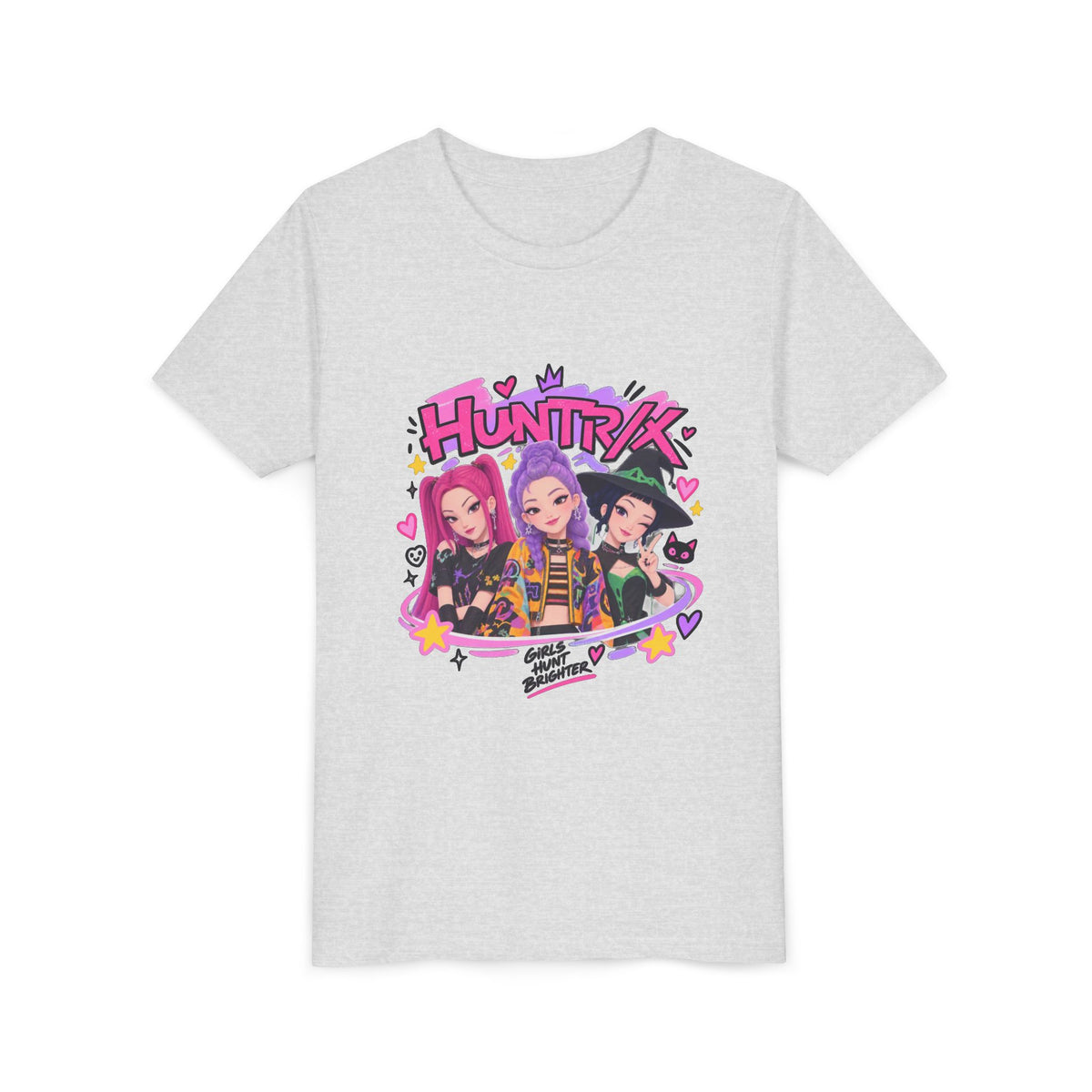 Youth Tee — 'HUNTRK' Colorful Girl Squad Graphic
