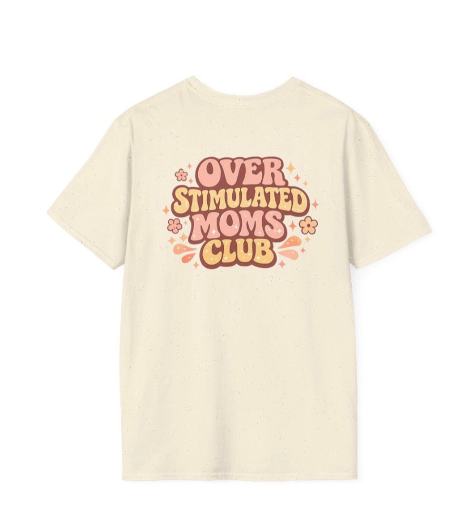 Overstimulated Moms Club T-Shirt – Cute Pink Retro Logo