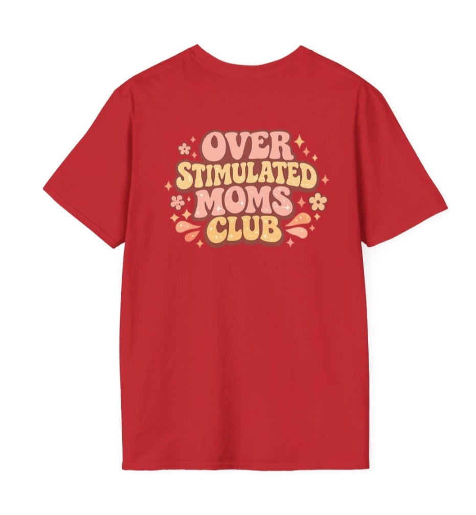 Overstimulated Moms Club T-Shirt – Cute Pink Retro Logo