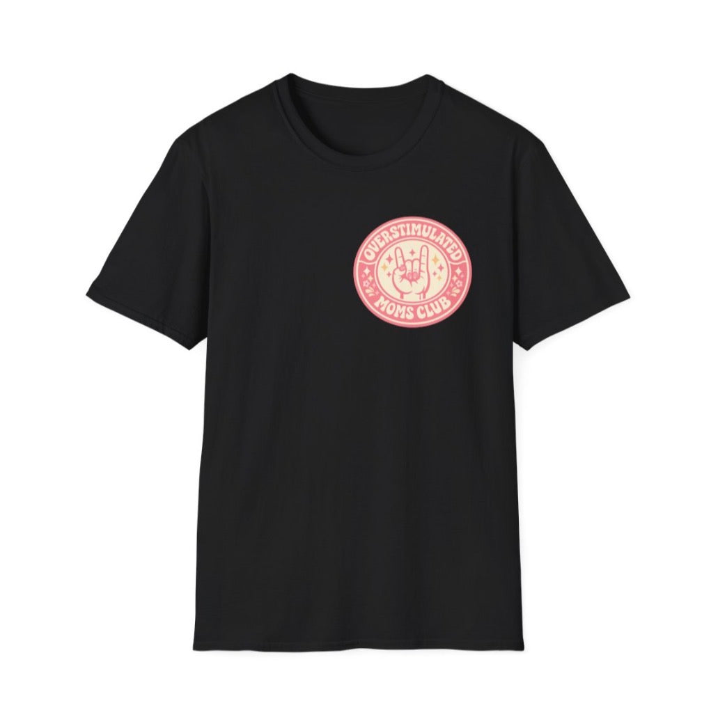 Overstimulated Moms Club T-Shirt – Cute Pink Retro Logo