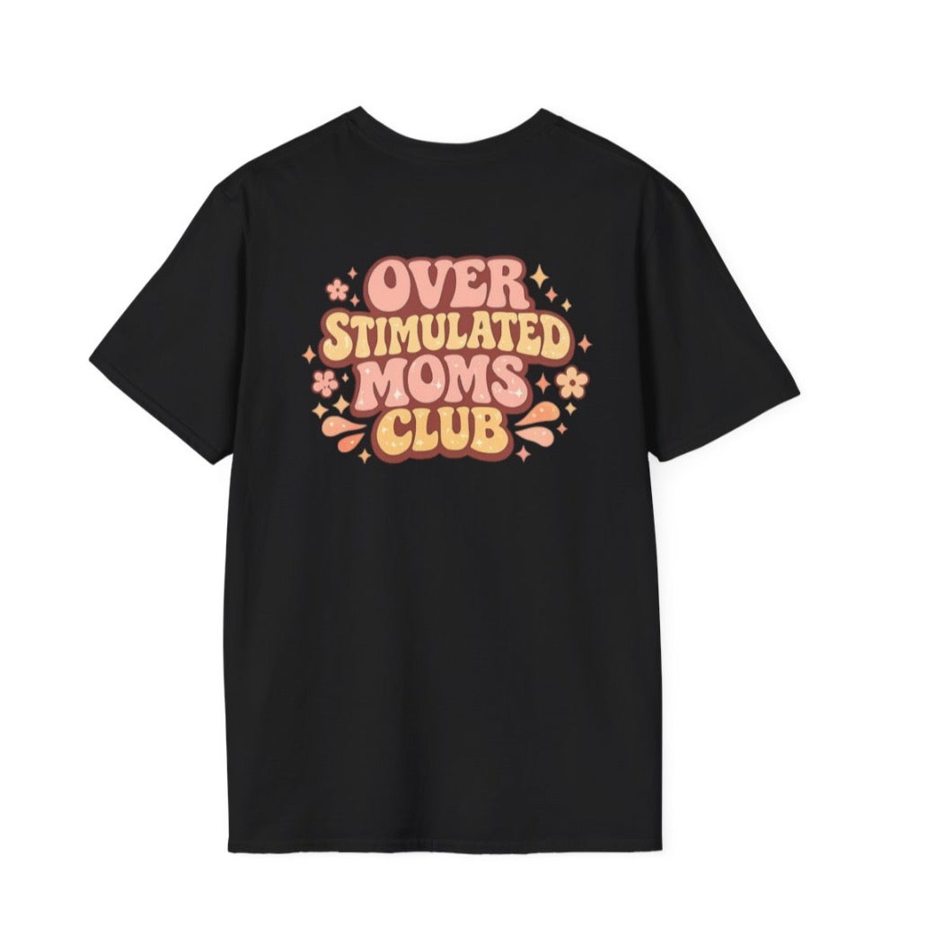 Overstimulated Moms Club T-Shirt – Cute Pink Retro Logo