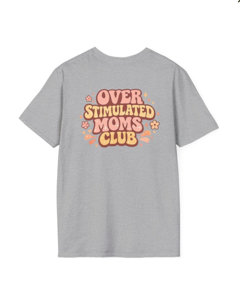 Overstimulated Moms Club T-Shirt – Cute Pink Retro Logo