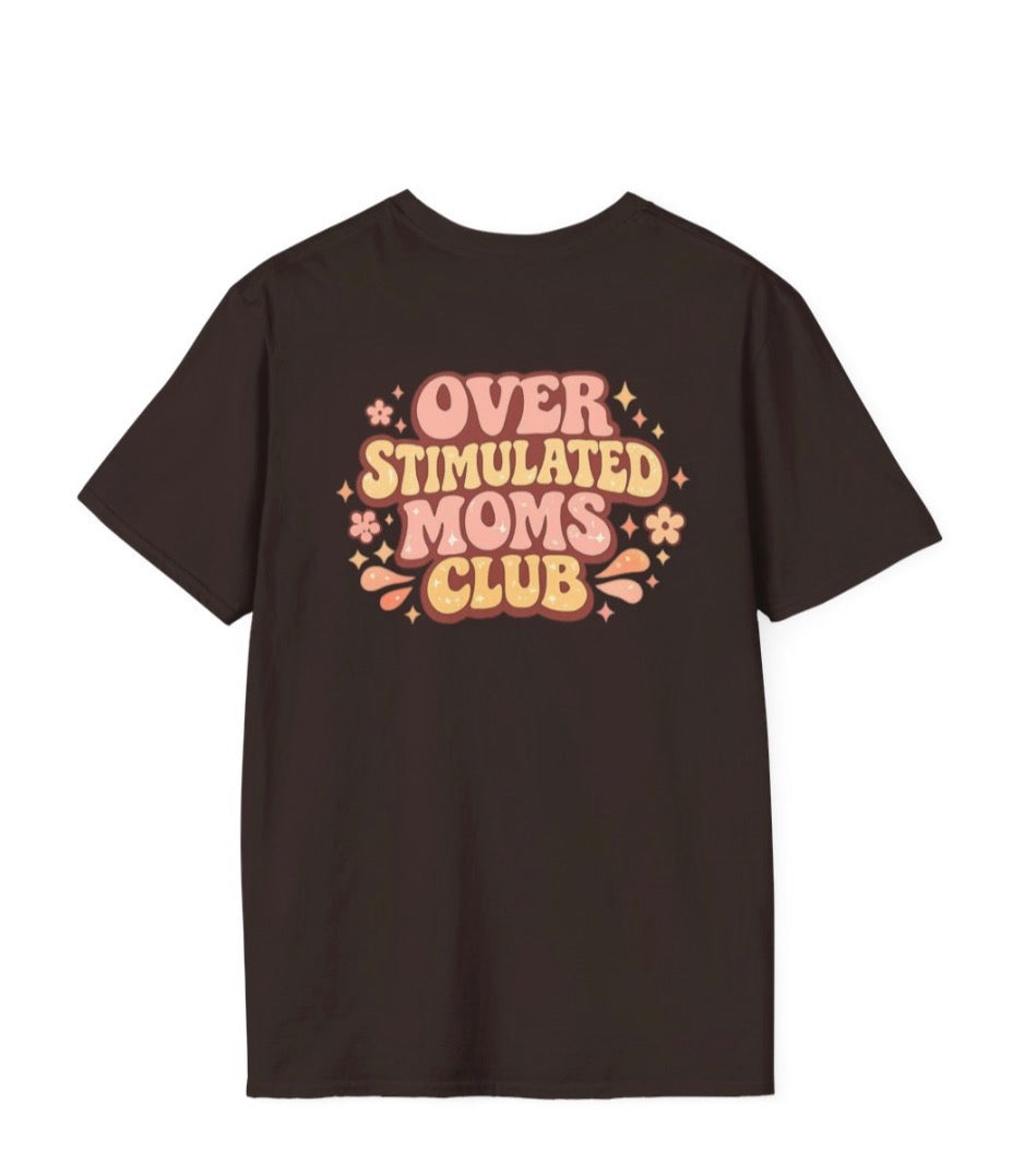 Overstimulated Moms Club T-Shirt – Cute Pink Retro Logo