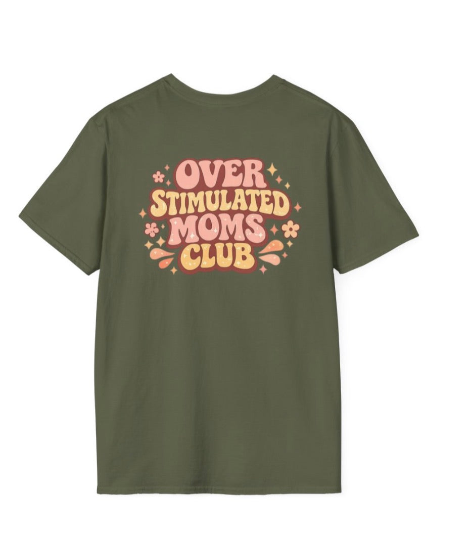Overstimulated Moms Club T-Shirt – Cute Pink Retro Logo