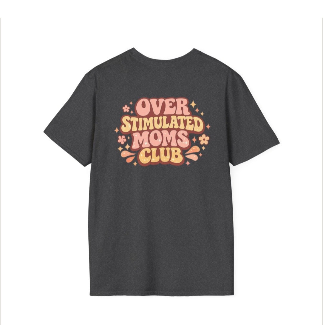 Overstimulated Moms Club T-Shirt – Cute Pink Retro Logo